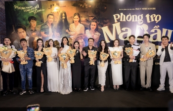 'Ma bầu' thật xuất hiện khiến dàn khách mời 'đứng tim' tại sự kiện ra mắt 'Phòng trọ ma bầu'