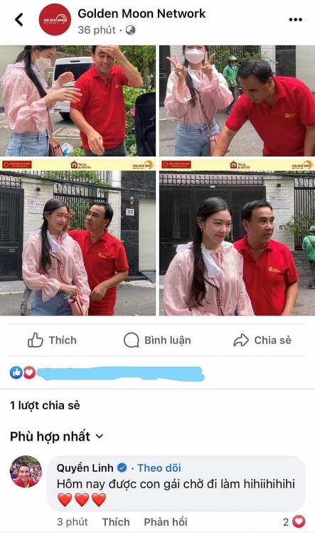 MC Quyền Linh khoe được con gái Lọ Lem 'hộ tống' đi làm