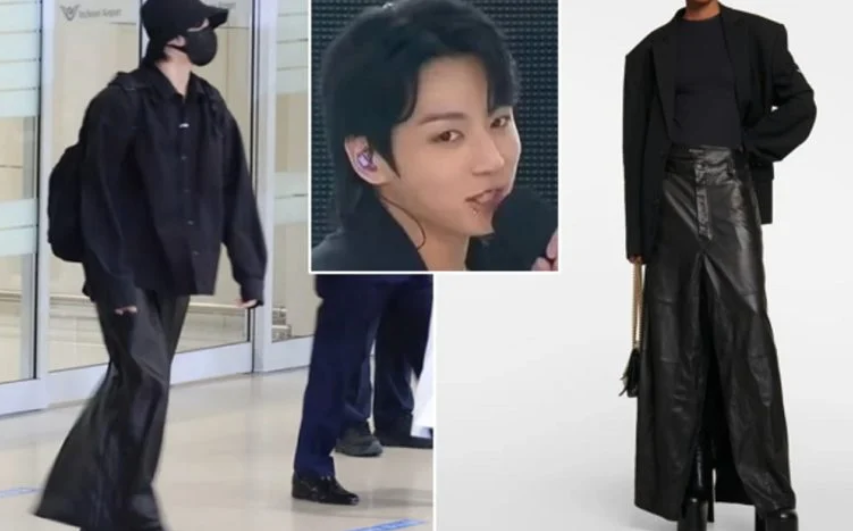 Jungkook (BTS) gây sốt với phong cách thời trang 'quần váy'