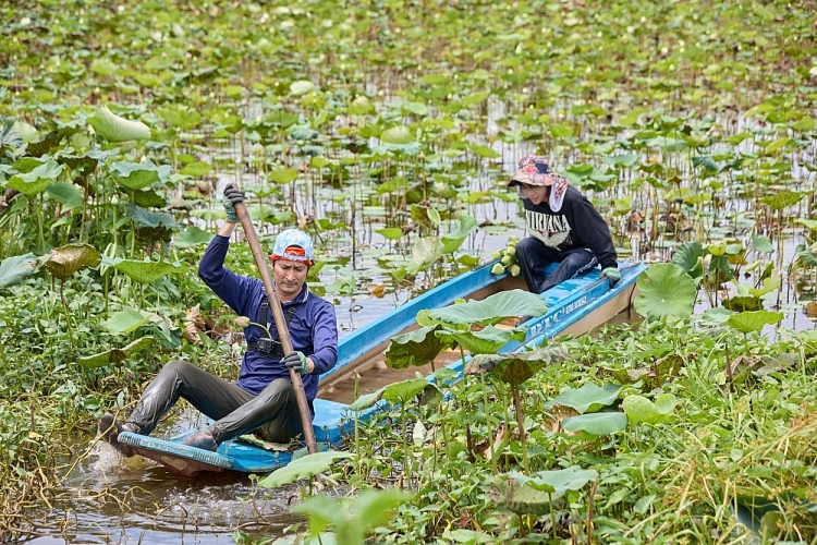 'Đệ nhất mưu sinh': Huy Khánh - Quang Hùng MasterD lội bùn, hái sen cả ngày được trả lương 20.000 đồng