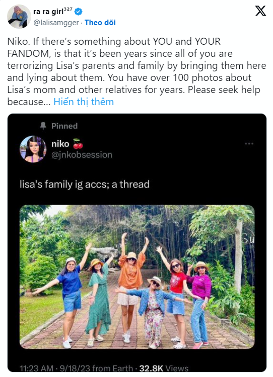 Lisa (BlackPink) và gia đình trở thành mục tiêu công kích của anti-fan