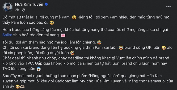 Hit-maker Hứa Kim Tuyền bắt tay cùng Pam - Em bé hot nhất mạng xã hội khiến khán giả dậy sóng vì ca khúc vừa đáng yêu vừa ý nghĩa