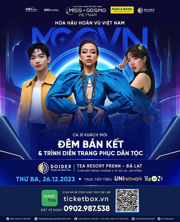 Thảo Trang, Hoàng Dũng và Lamoon sẽ biểu diễn đêm bán kết 'Hoa hậu hoàn vũ Việt Nam - Miss Cosmo Vietnam 2023'