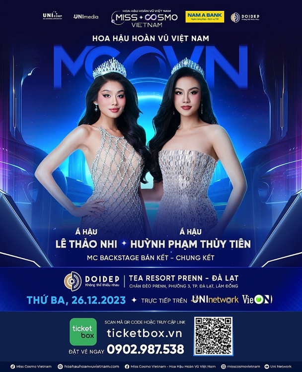 MC Đức Bảo và Hoa hậu Ngọc Châu dẫn dắt đêm bán kết 'Hoa hậu hoàn vũ Việt Nam - Miss Cosmo Vietnam 2023'
