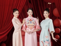 Top 3 'Hoa hậu Việt Nam 2022' khoe sắc với áo dài Lê Ngọc Lâm lấy cảm hứng từ tranh Đông Hồ