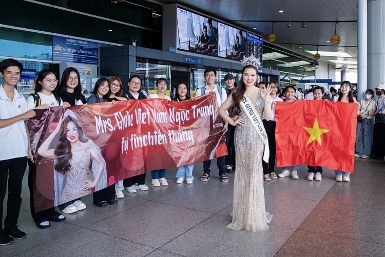Hoa hậu Nguyễn Ngọc Trang chính thức lên đường dự thi 'Mrs. Globe 2024'