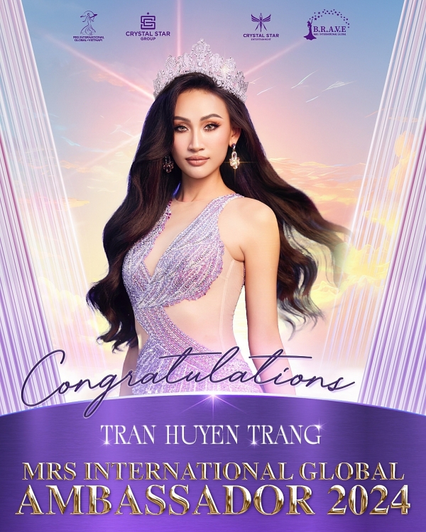 Trần Huyền Trang thắng 2 giải phụ, đăng quang ngôi vị Hoa hậu Đại sứ 'Mrs International Global 2024'