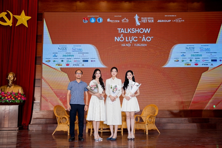 Hoa hậu Bảo Ngọc, Á hậu Trịnh Thùy Linh, Đào Hiền tham gia talkshow trong tour tuyển sinh 'Hoa hậu quốc gia Việt Nam 2024'