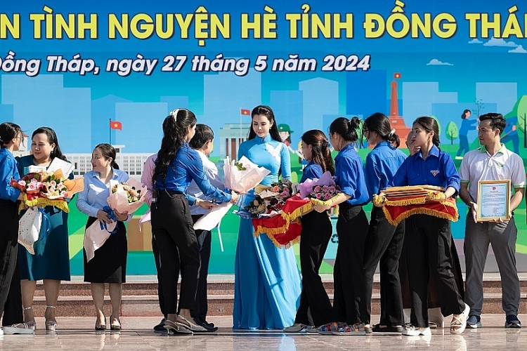 'Hoa hậu du lịch thế giới' Huỳnh Vy làm Đại sứ Chiến dịch Thanh niên tình nguyện hè 2024 tỉnh Đồng Tháp