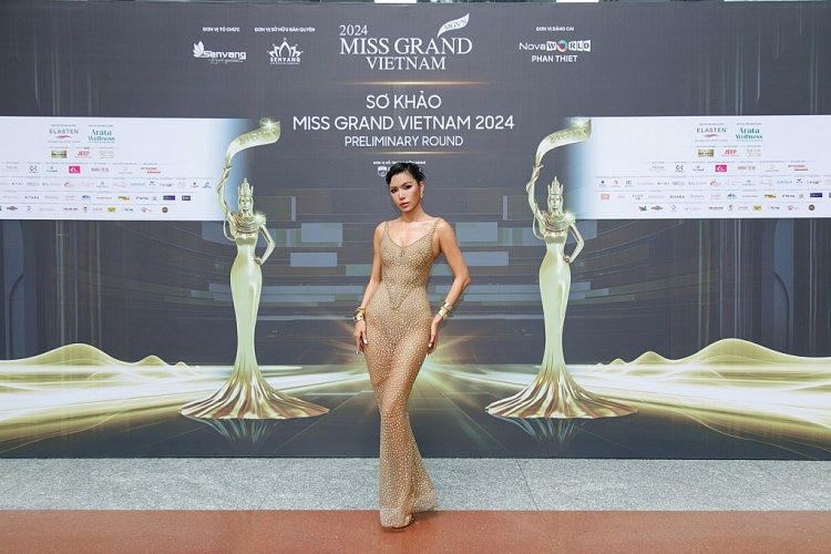 Minh Tú diện đầm gợi cảm, làm giám khảo 'khó tính' của 'Miss Grand Vietnam 2024'