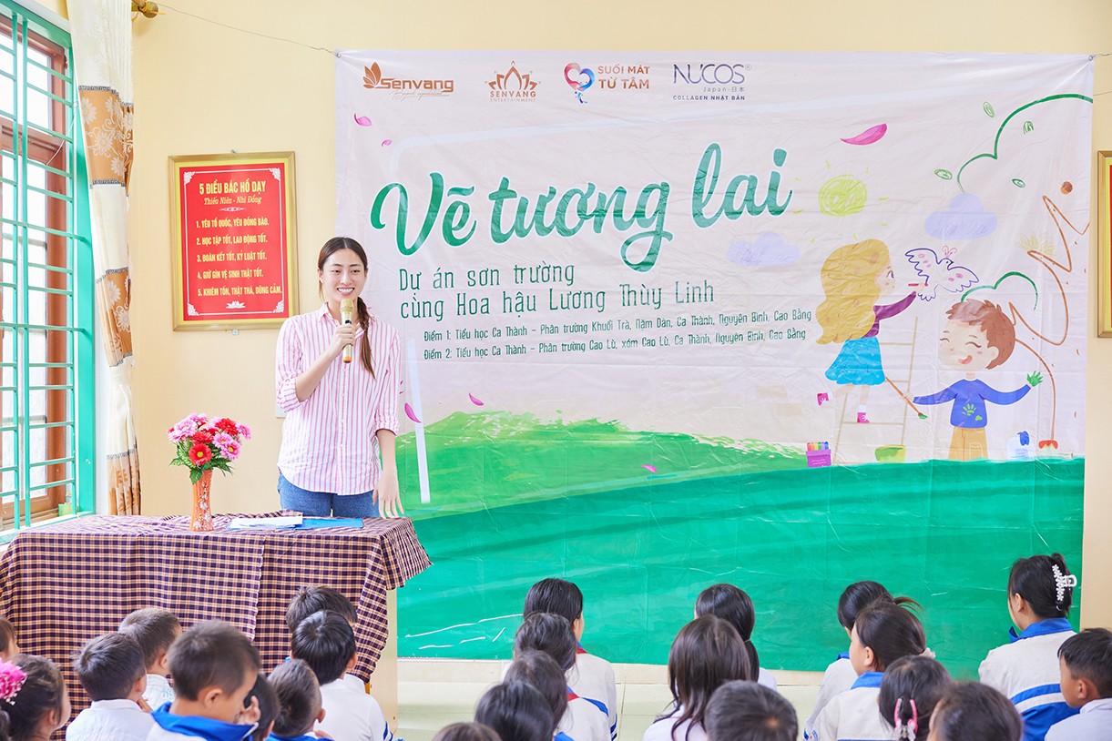 Lương Thùy Linh mang dự án sơn trường về Cao Bằng, kỷ niệm 5 năm đăng quang 'Miss World Vietnam'