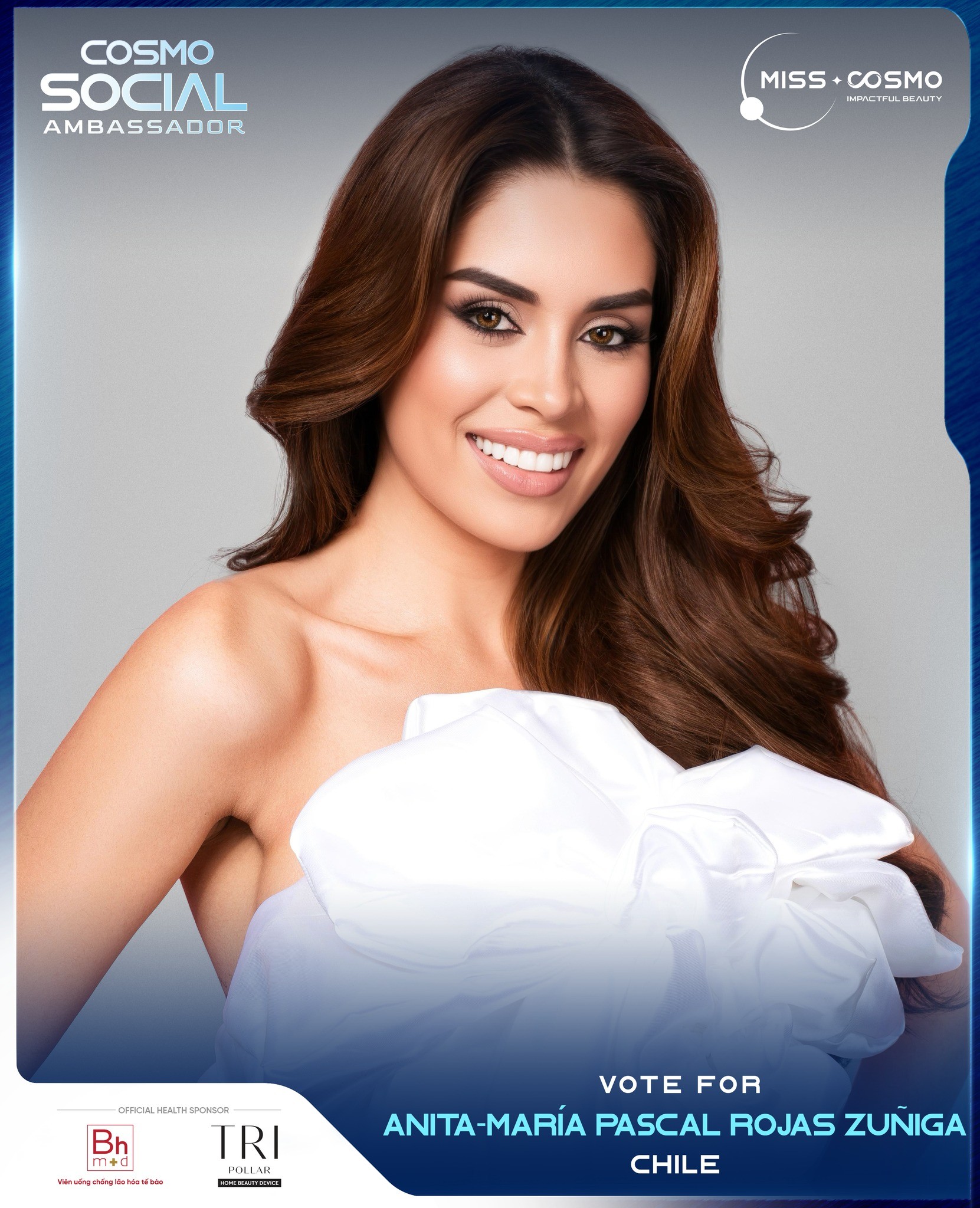 Miss Cosmo Chile - Anita-María Pascal Rojas Zunĩga (11.240 lượt bình chọn - 389 bình luận - 630 lượt chia sẻ)