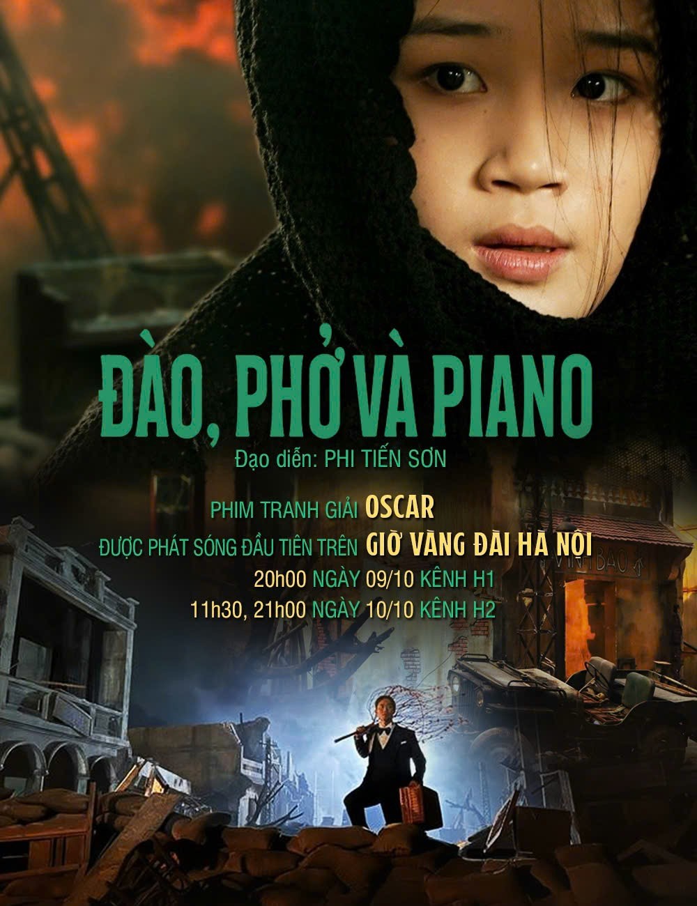 'Đào, Phở và Piano' - Phim tranh giải Oscar được phát sóng đầu tiên trên giờ vàng Đài Hà Nội