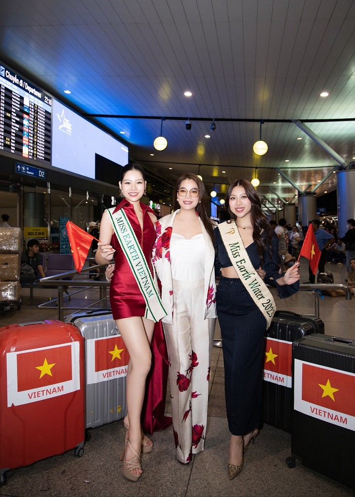 NSX Trương Ngọc Ánh tiễn Cao Ngọc Bích lên đường dự thi 'Miss Earth 2024'