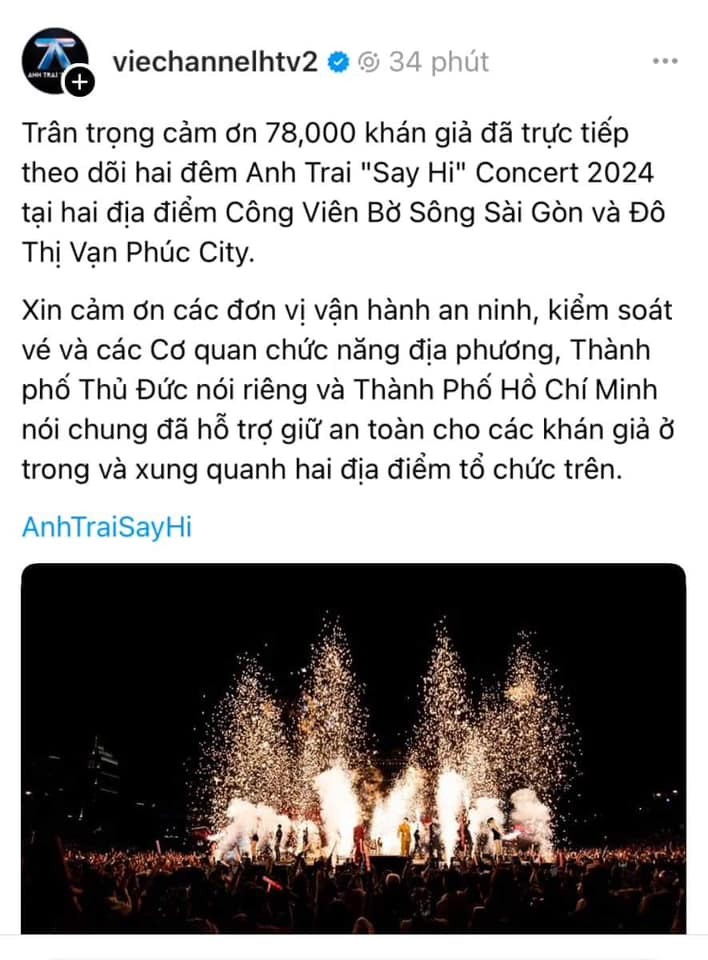 Nghi vấn số lượng khán giả tham gia concert 'Anh trai Say Hi' chỉ là 'phông bạt'?