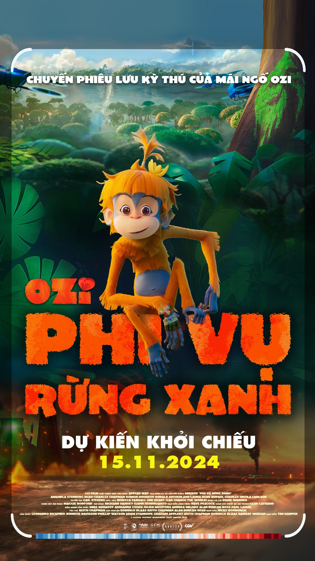 'Ozi: Phi vụ rừng xanh' tung trailer về hành trình trở thành anh hùng bất đắc dĩ của cô bé đười ươi