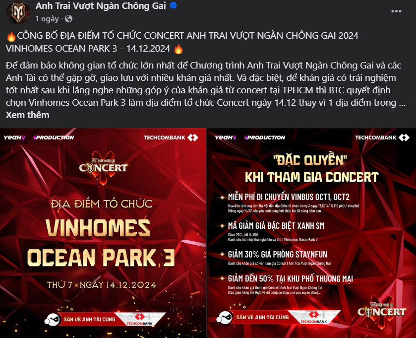 Tranh cãi về địa điểm tổ chức Concert ‘Anh trai vượt ngàn chông gai’