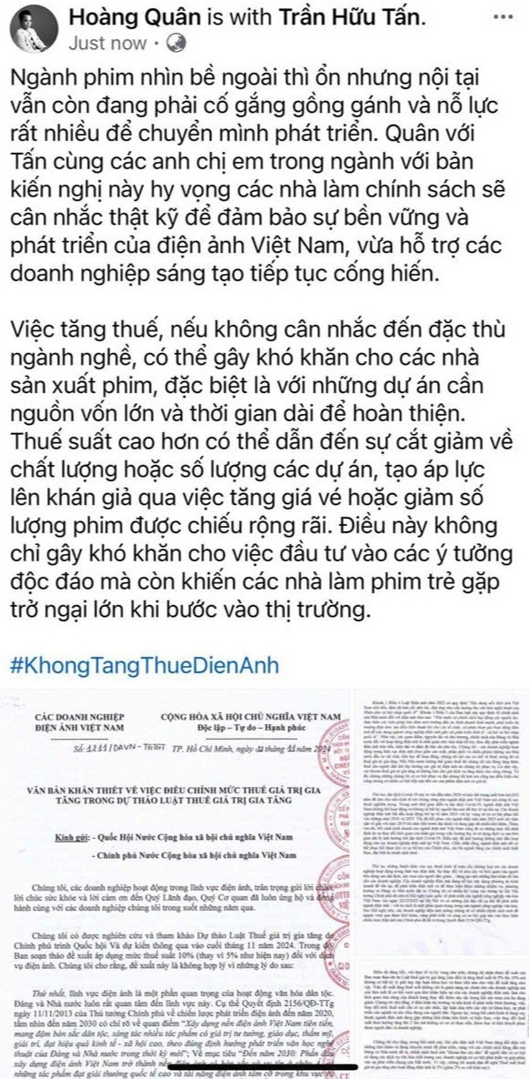 NSX Thu Trang, Hoàng Quân... cùng hơn 30 doanh nghiệp điện ảnh làm phim gửi văn bản 'kêu cứu'