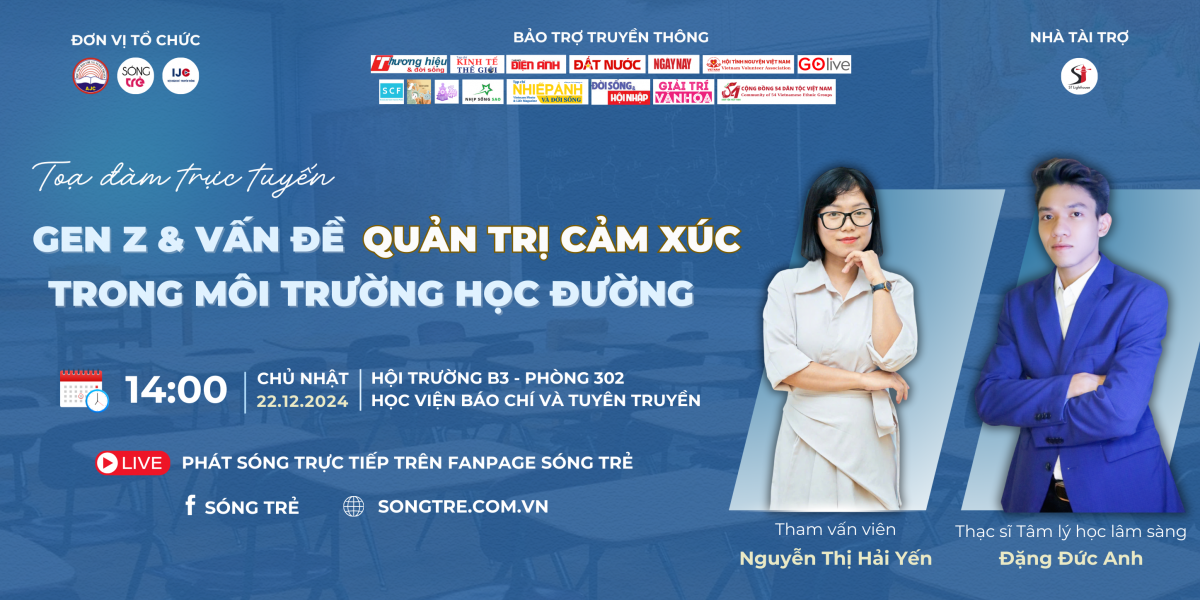 Chỉ còn chưa đầy 1 ngày sẽ diễn ra Tọa đàm 'Gen Z & vấn đề quản trị cảm xúc trong môi trường học đường'