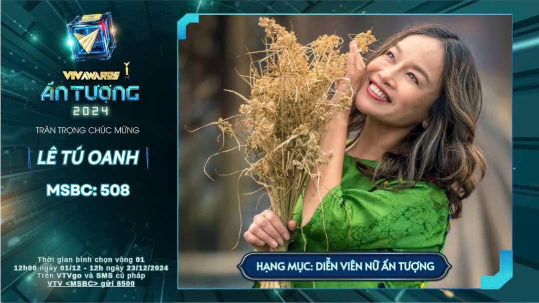 NSƯT Tú Oanh lọt top 10 VTV Awards 2024