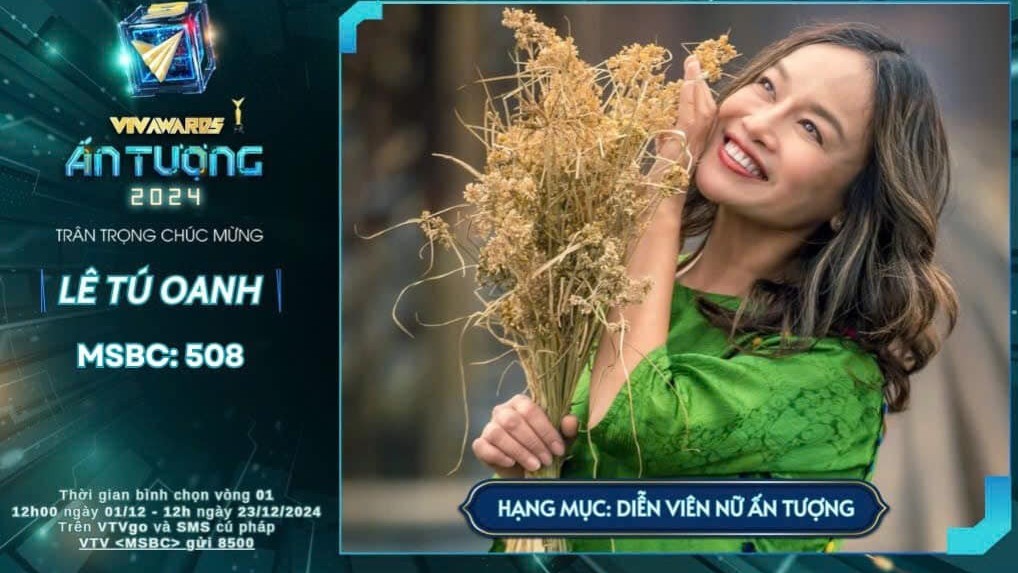 NSƯT Tú Oanh lọt top 10 VTV Awards 2024