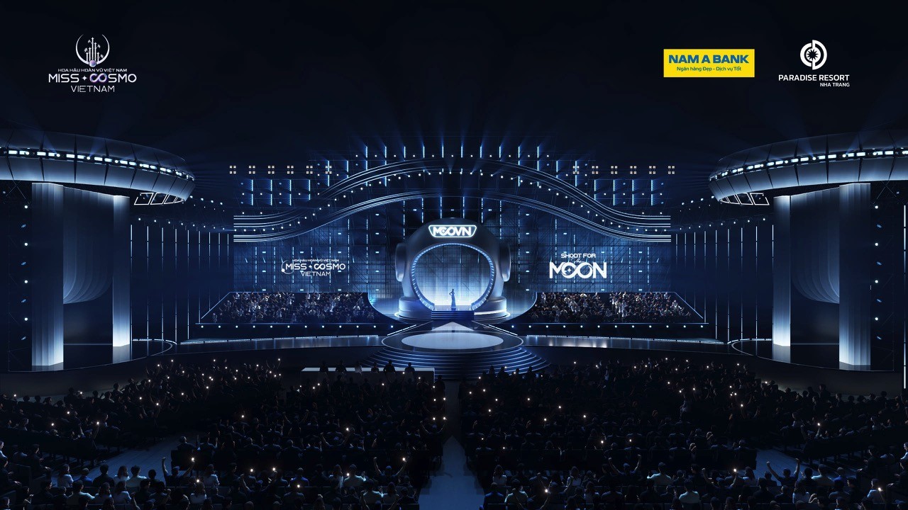 Sân khấu 'Hoa hậu hoàn vũ Việt Nam 2025' lấy cảm hứng từ cung trăng và mô hình phi hành gia khổng lồ