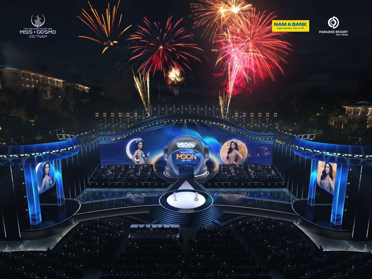 Sân khấu 'Hoa hậu hoàn vũ Việt Nam 2025' lấy cảm hứng từ cung trăng và mô hình phi hành gia khổng lồ