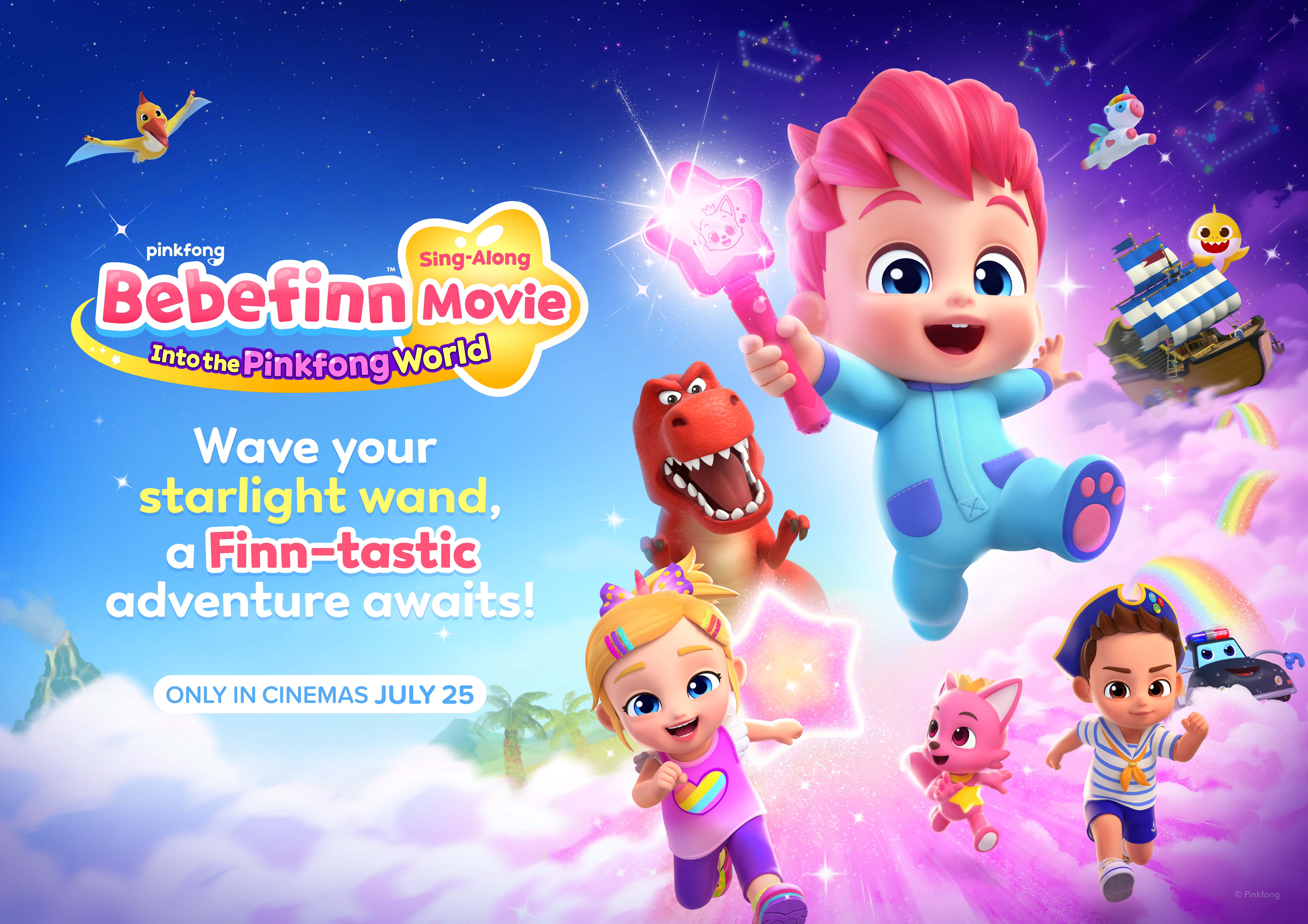 Lần đầu tiên Bebefinn và Baby Shark khuấy đảo màn ảnh rộng với 'Bebefinn phim điện ảnh: Lạc vào xứ sở Pinkfong diệu kỳ'
