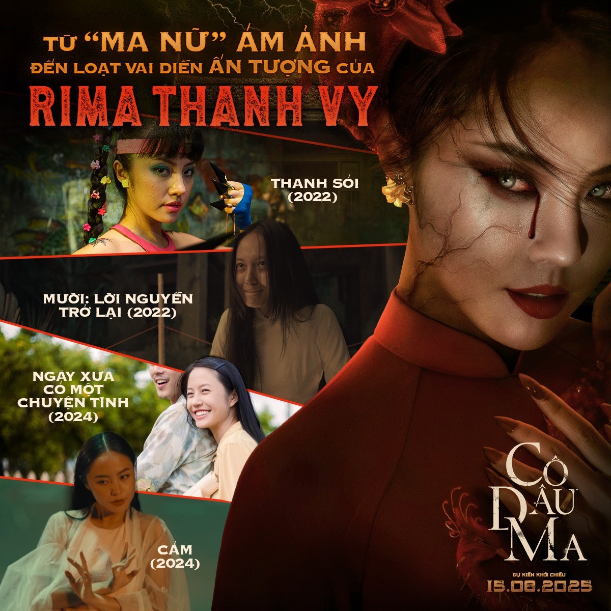 Nhan sắc thăng hạng, Rima Thanh Vy gây bão với những vai diễn càng 'ác' lại càng đẹp