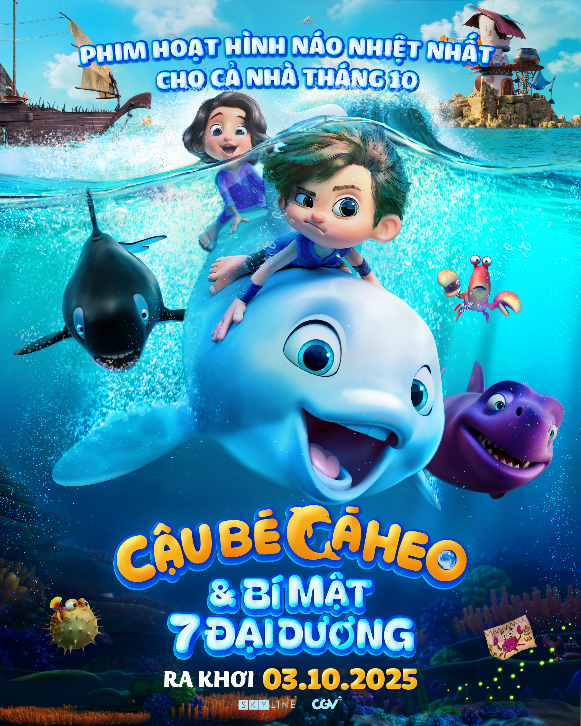 'Cậu bé Cá Heo 2' tung trailer: Hé lộ bí mật thân phận và bản đồ phiêu lưu 7 đại dương náo nhiệt nhất tháng 10