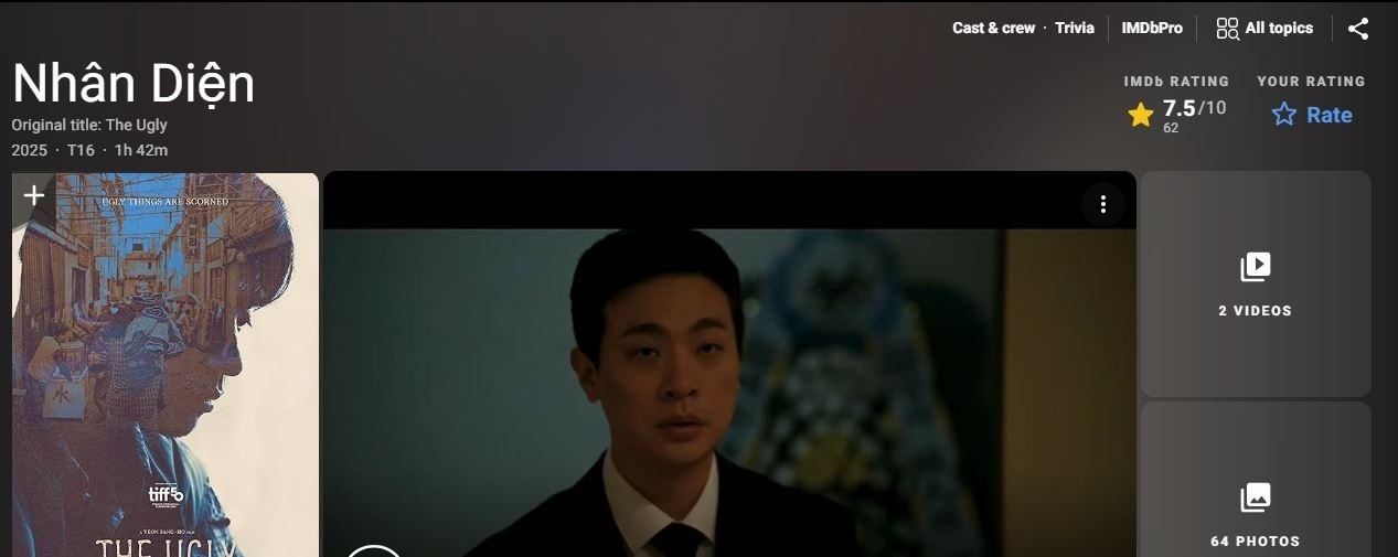 'The Ugly - Nhân diện': Siêu phẩm giật gân - tâm lý Hàn chiếm Top 1 phòng vé chính thức 'cập bến' Việt Nam