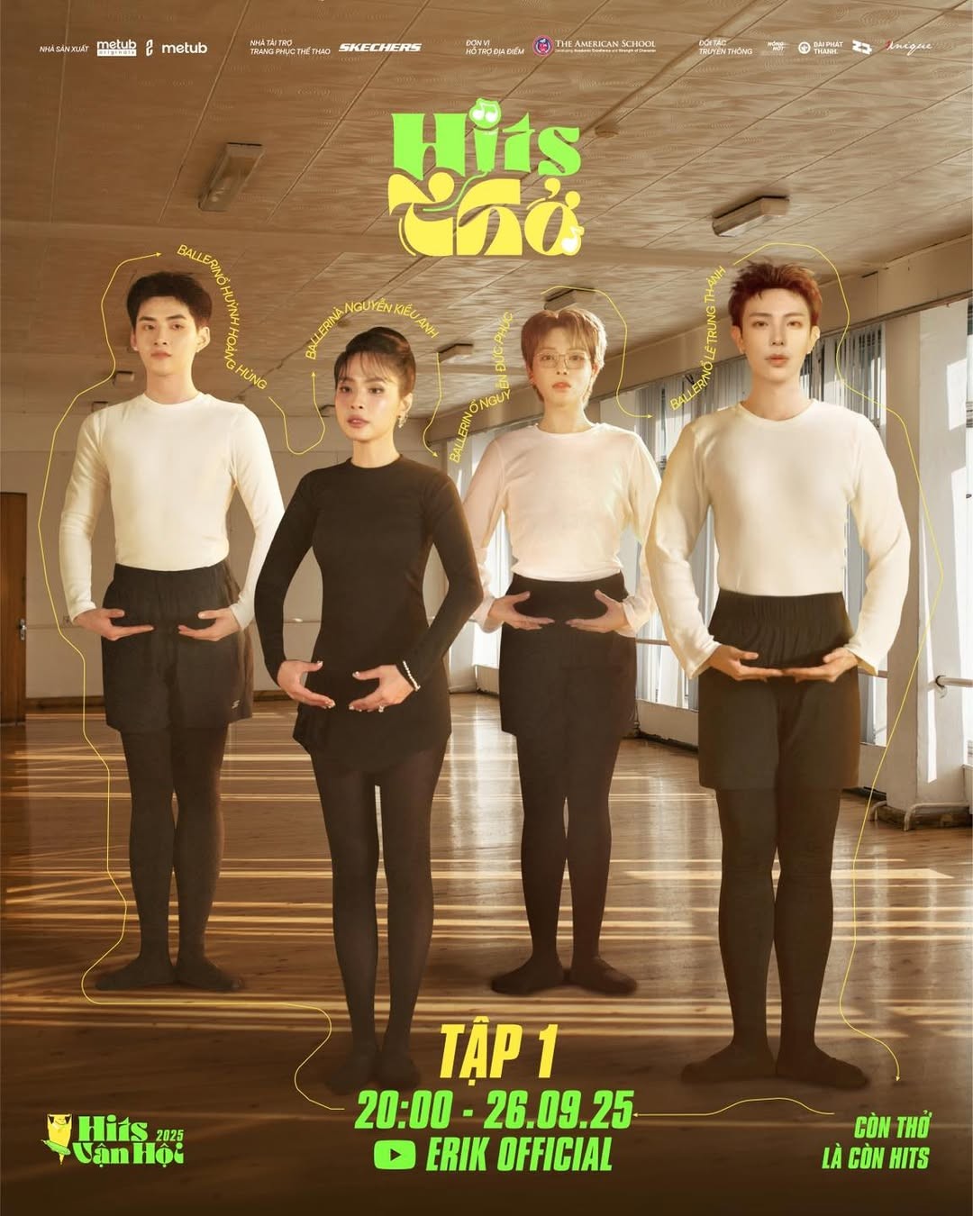 Erik tuyển chọn những 'cỗ máy nhảy' Kiều Anh, Đức Phúc, Hùng Huỳnh vào 'Hits thở'