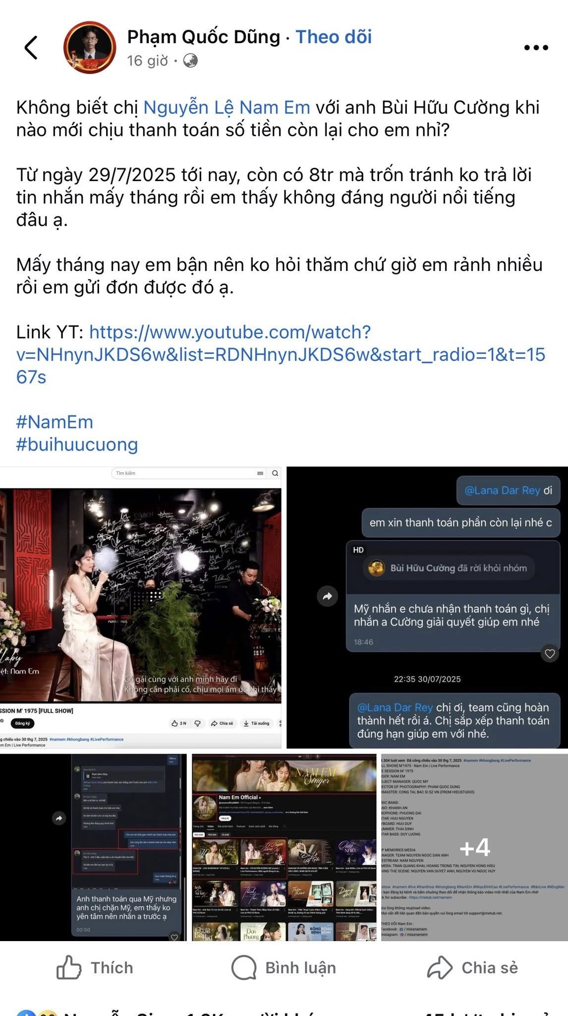 Nam Em: 'Tôi không còn đủ sức khỏe, sự tỉnh táo để trở thành một người nghệ sĩ đẹp'