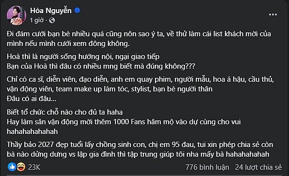 Hòa Minzy rục rịch làm đám cưới, lên danh sách khách mời dài dằng dặc!