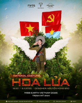 'Hoa lửa' - Trang phục dân tộc bùng nổ cảm xúc của Trịnh Mỹ Anh tại 'Miss Earth 2025'