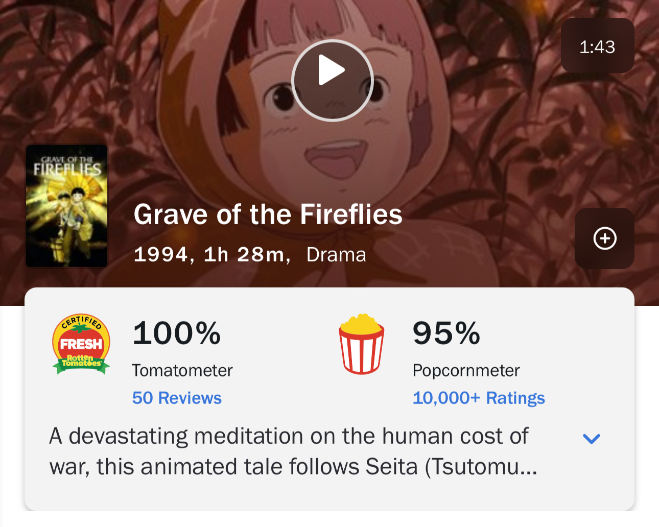 Huyền thoại 'Mộ Đom Đóm' trở lại rạp Việt, kiệt tác đạt điểm hoàn hảo suốt 4 thập kỷ