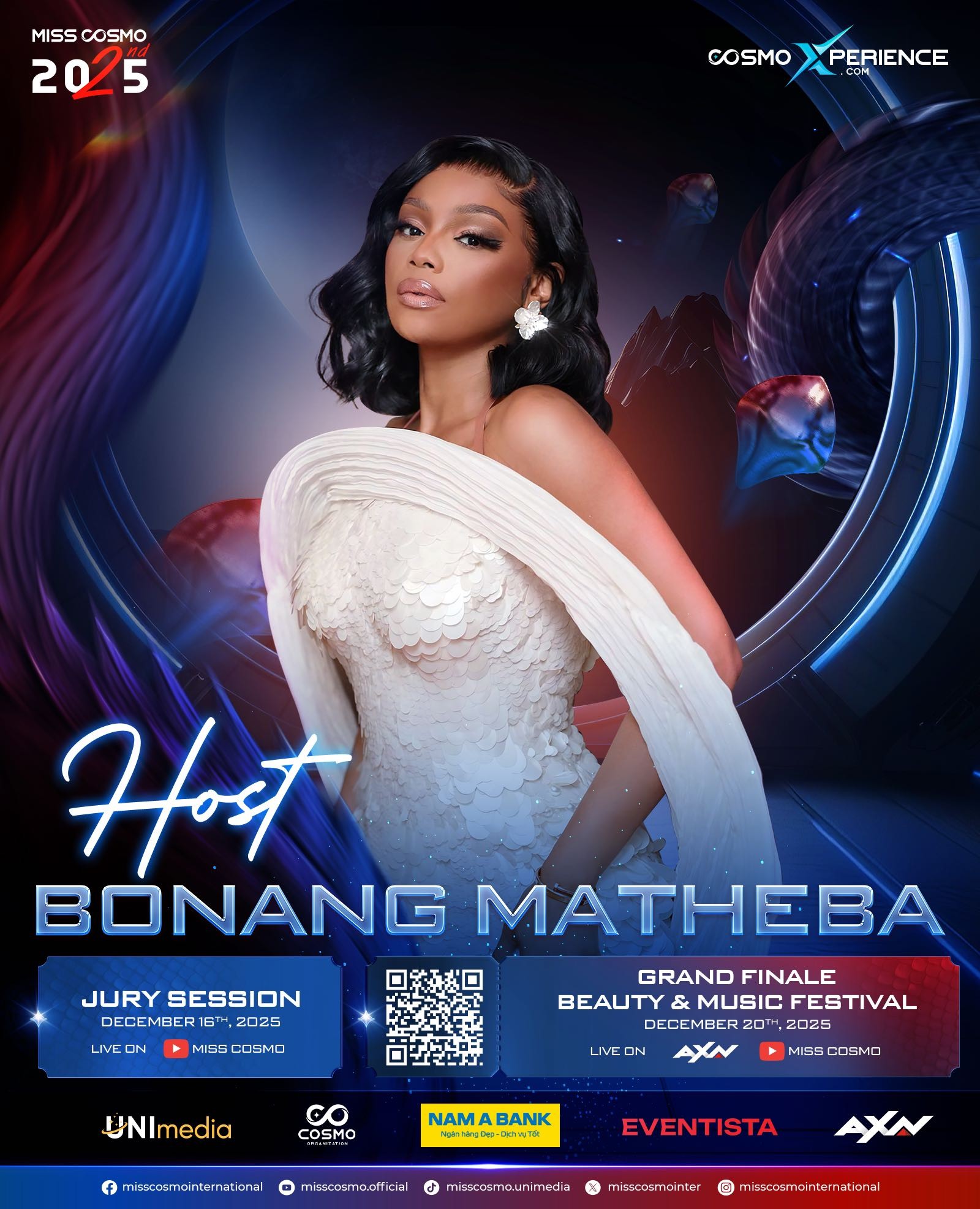 Không còn là lời đồn, 'Queen B' Bonang Matheba chính thức đảm nhận vai trò Host tại 'Miss Cosmo 2025'