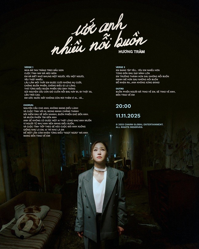 Hương Tràm quay trở lại đường đua V-Pop với ca khúc ballad 'Ước anh nhiều nỗi buồn'