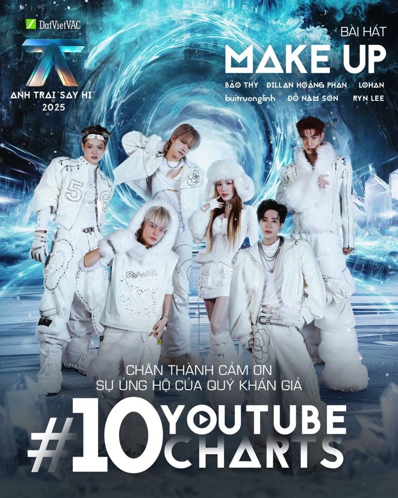 Các ca khúc Live Stage 3 của 'Anh trai 'Say Hi' 2025' liên tiếp dẫn đầu BXH nhạc Việt