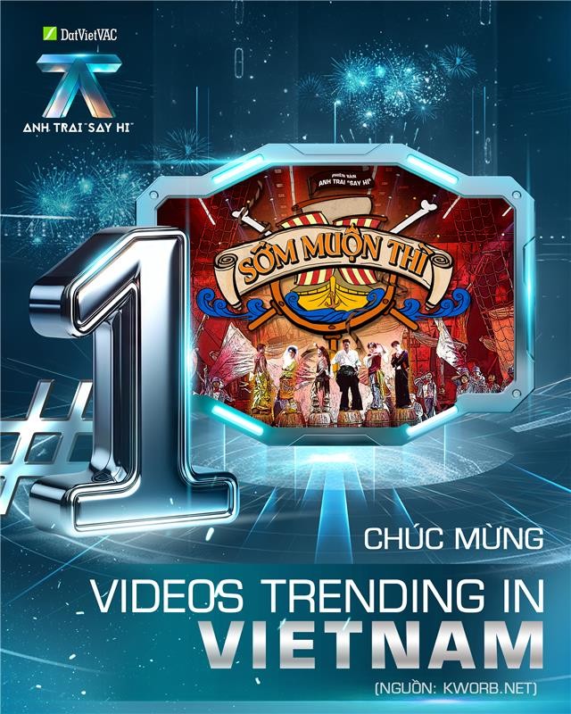 Các ca khúc Live Stage 3 của 'Anh trai 'Say Hi' 2025' liên tiếp dẫn đầu BXH nhạc Việt