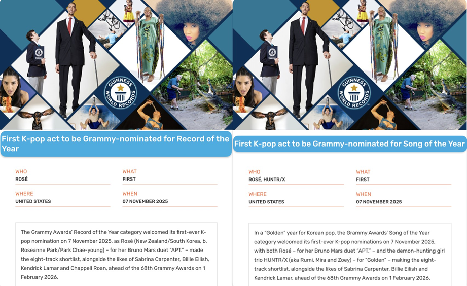 Rosé (BlackPink) làm nên lịch sử với hai kỷ lục Guinness mới