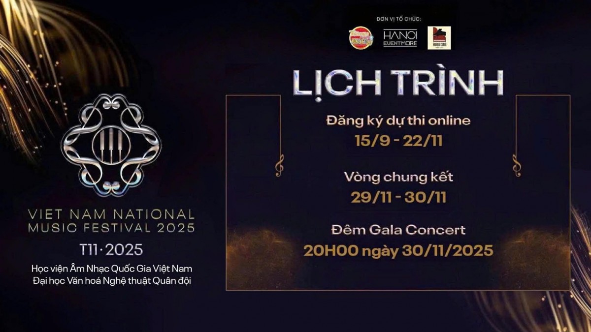 Hơn 400 thí sinh sẽ thi tài tại Liên hoan âm nhạc 
quốc gia Vietnam National Music Festival 2025