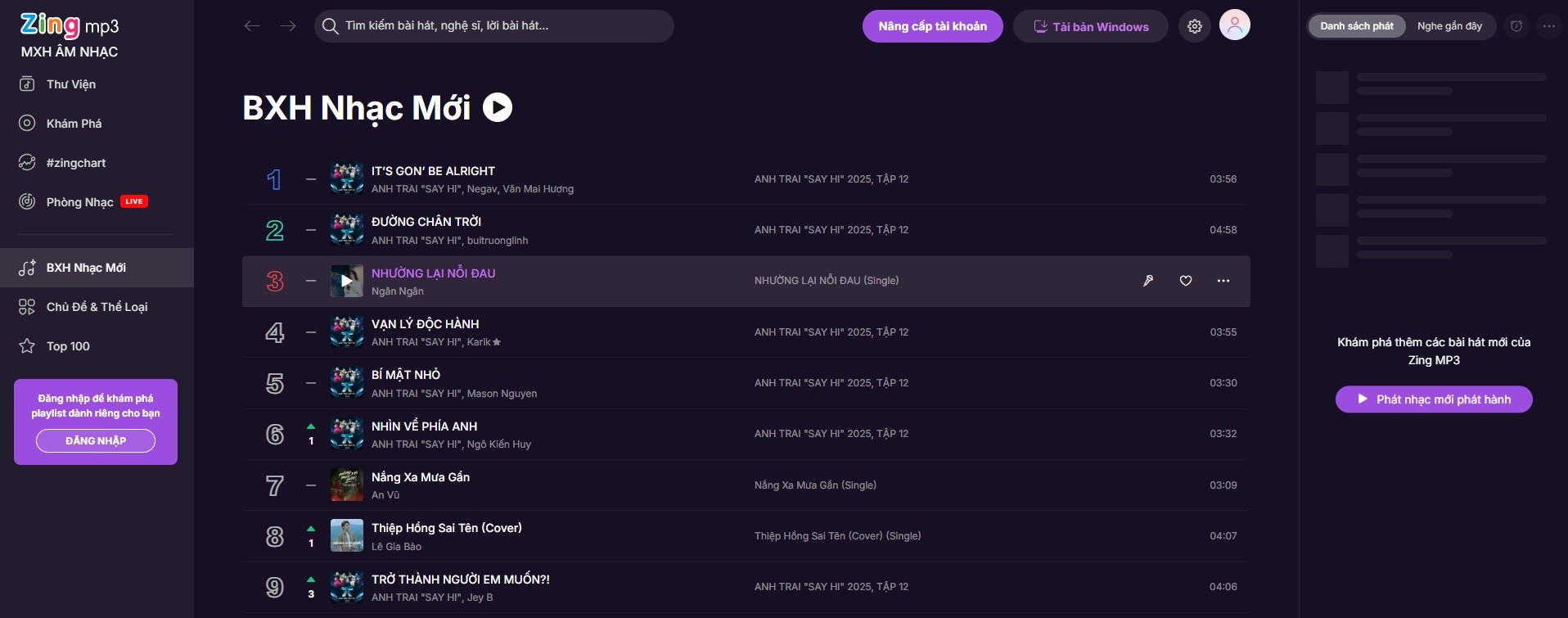 'Anh trai 'Say Hi' 2025': Anh trai buitruonglinh, Negav 'thống trị' đường đua nhạc số với chuỗi thành tích #1