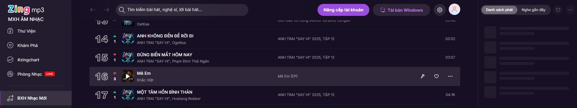 'Anh trai 'Say Hi' 2025': Anh trai buitruonglinh, Negav 'thống trị' đường đua nhạc số với chuỗi thành tích #1