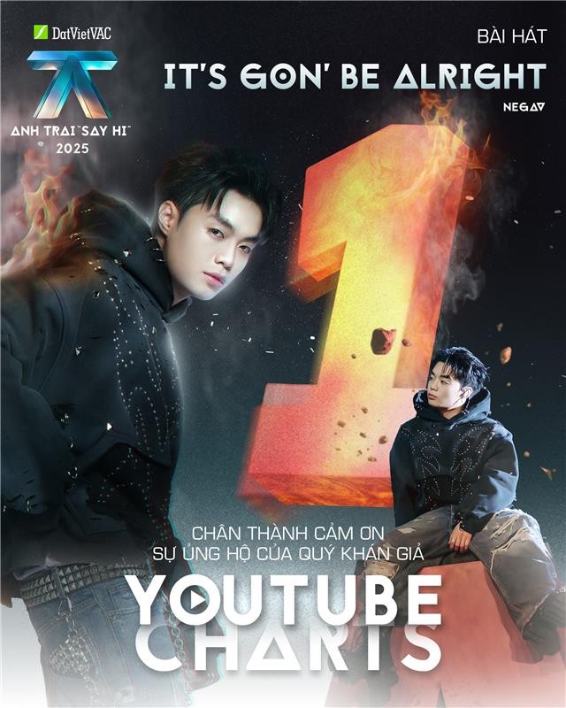 'Anh trai 'Say Hi' 2025': Anh trai buitruonglinh, Negav 'thống trị' đường đua nhạc số với chuỗi thành tích #1