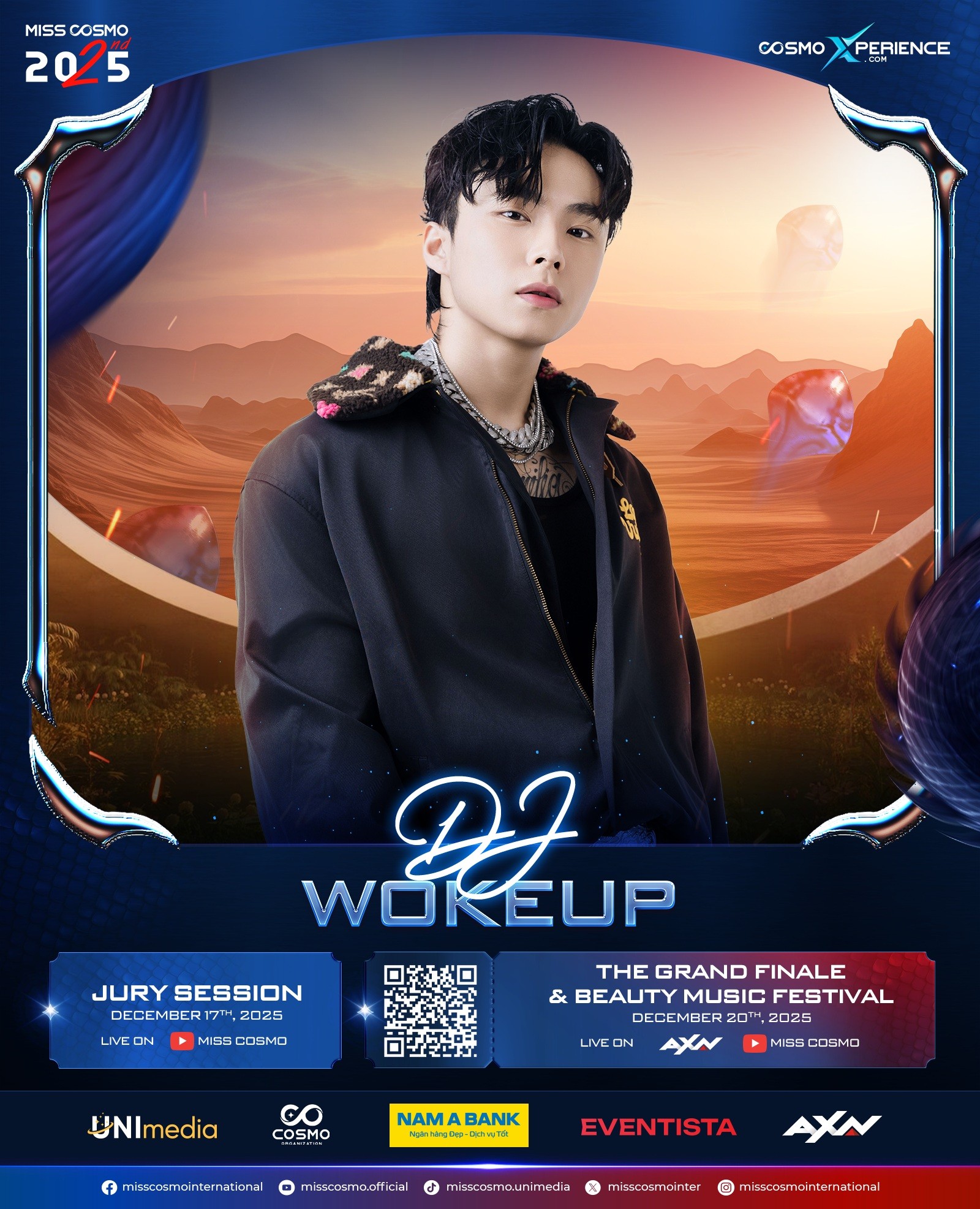 Hồ Ngọc Hà, Phương Mỹ Chi, Trúc Nhân, Văn Mai Hương và DJ Wokeup khuấy động sân khấu chung kết 'Miss Cosmo 2025'