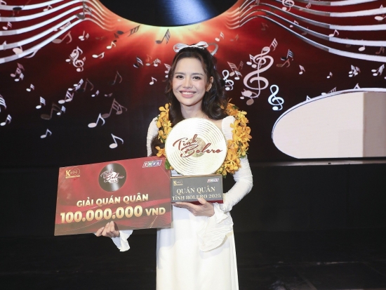 Diễn viên Hiền Trang xúc động khi trở thành Quán quân 'Tình Bolero 2025'
