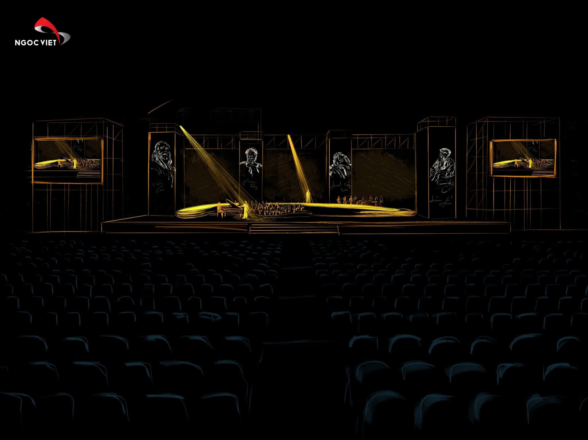 Sân khấu 'Về đây bốn cánh chim trời' – Khi không gian hóa thành bầu trời ký ức