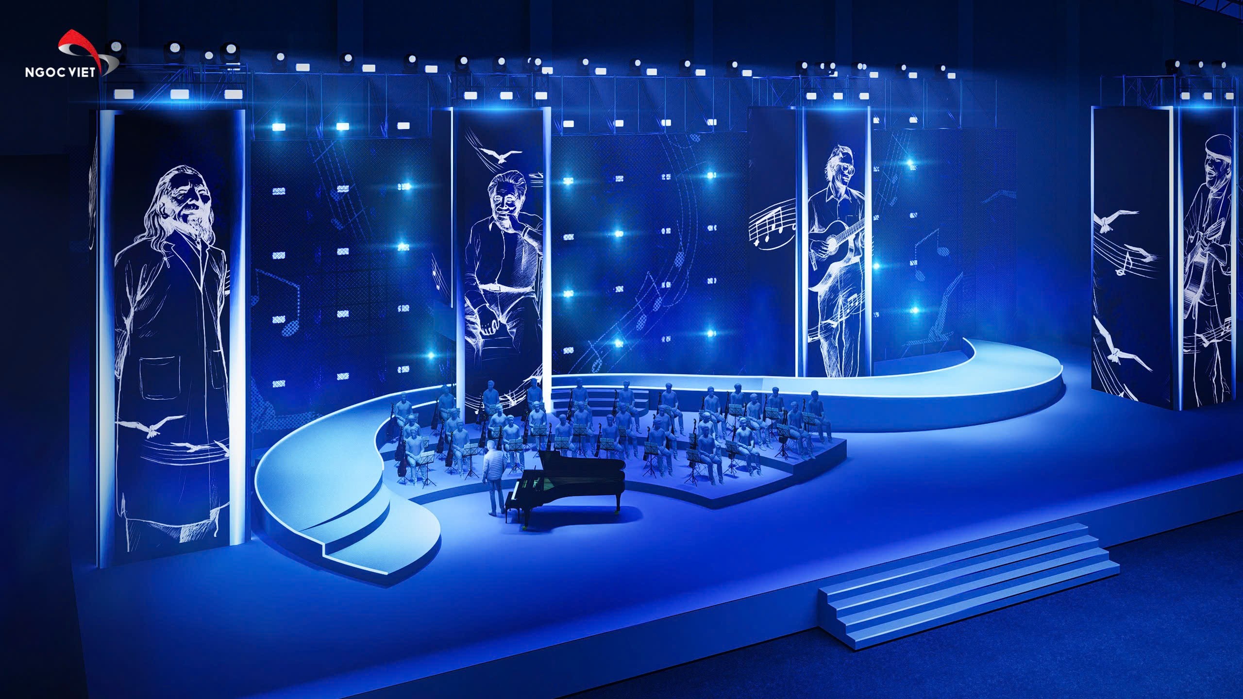 Sân khấu 'Về đây bốn cánh chim trời' – Khi không gian hóa thành bầu trời ký ức