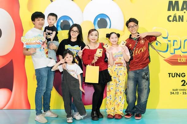 Sao Việt đổ bộ ra mắt phim 'Spongebob: Lời nguyền hải tặc', Quách Ngọc Tuyên, Trúc Mây cùng dàn diễn viên nhí hội ngộ